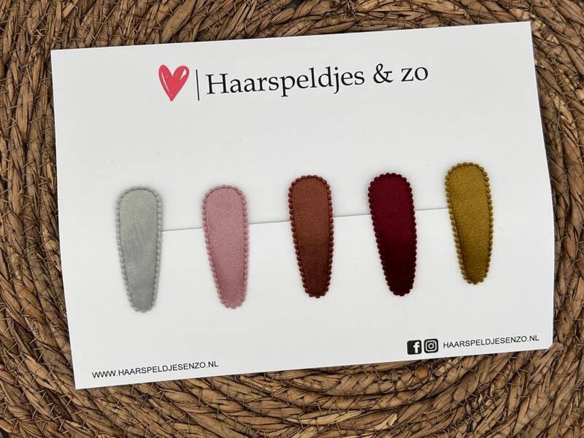 Haarspeldje setje 10 - velvet - speldjes met een hoesje