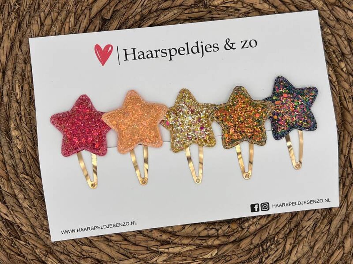 Haarspeldje stars setje 11 - sterretjes - glitters - kerst - decembercollectie - najaar