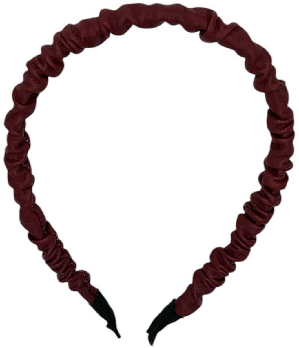 Diadeem - haarband - leer (imiatie) - rood