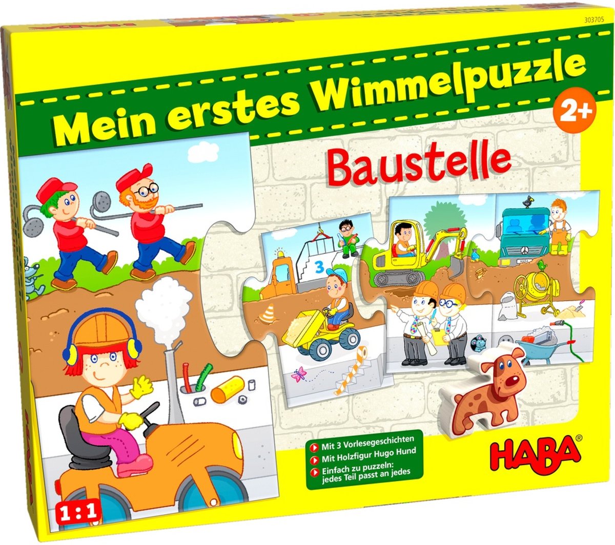 Haba Kinderpuzzel Hond Hugo 9-delig De