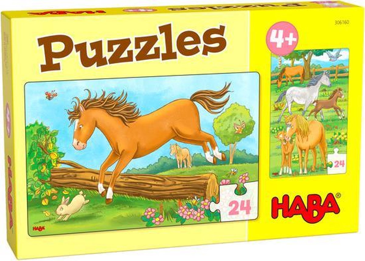 Haba Legpuzzel Puzzels Paarden Junior Karton 2 X 24 Stukjes