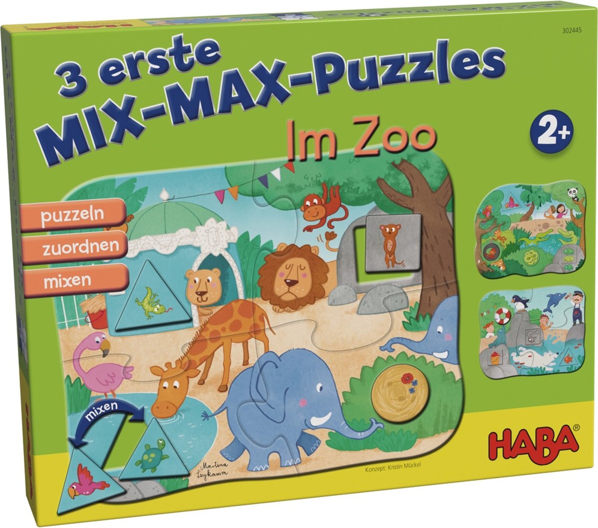 Haba Mix-max-kinderpuzzels In De Dierentuin 4-delig De