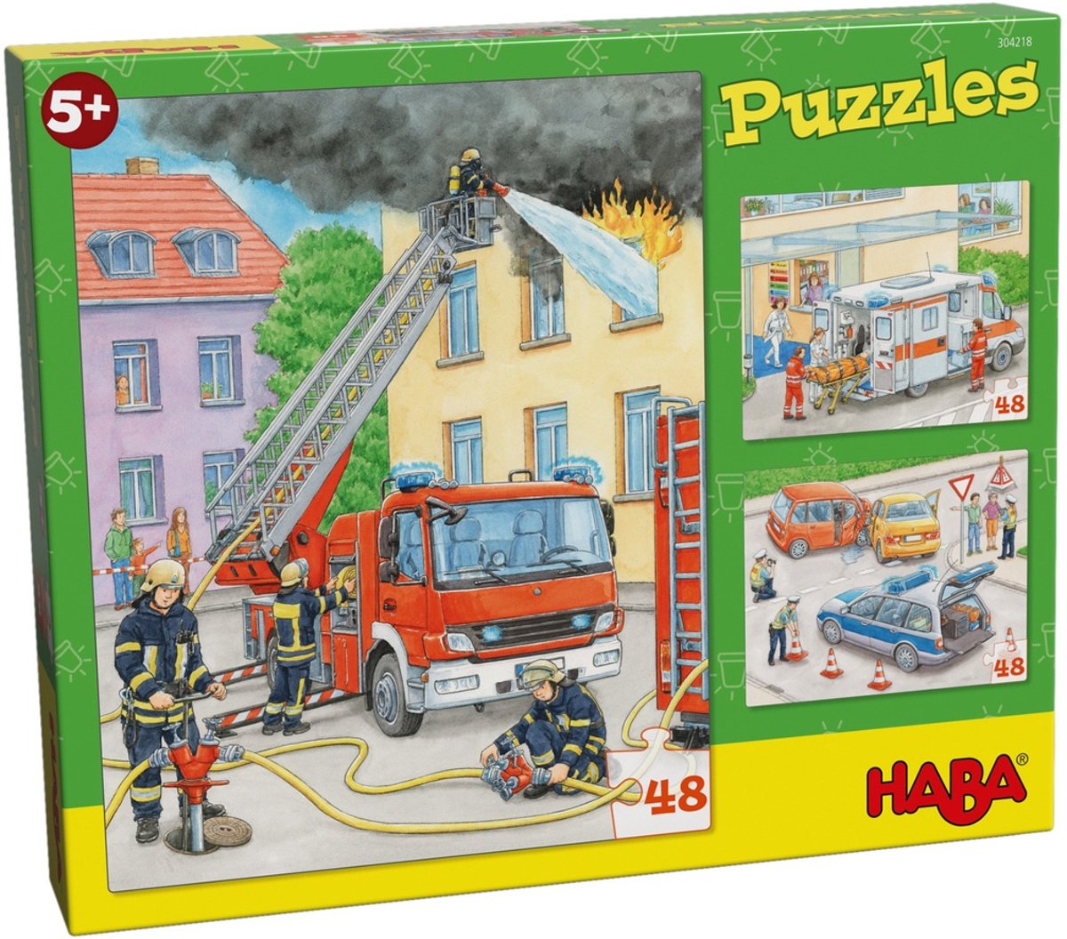 Haba Puzzel Hulpvoertuigen 3 Stuks 24-delig