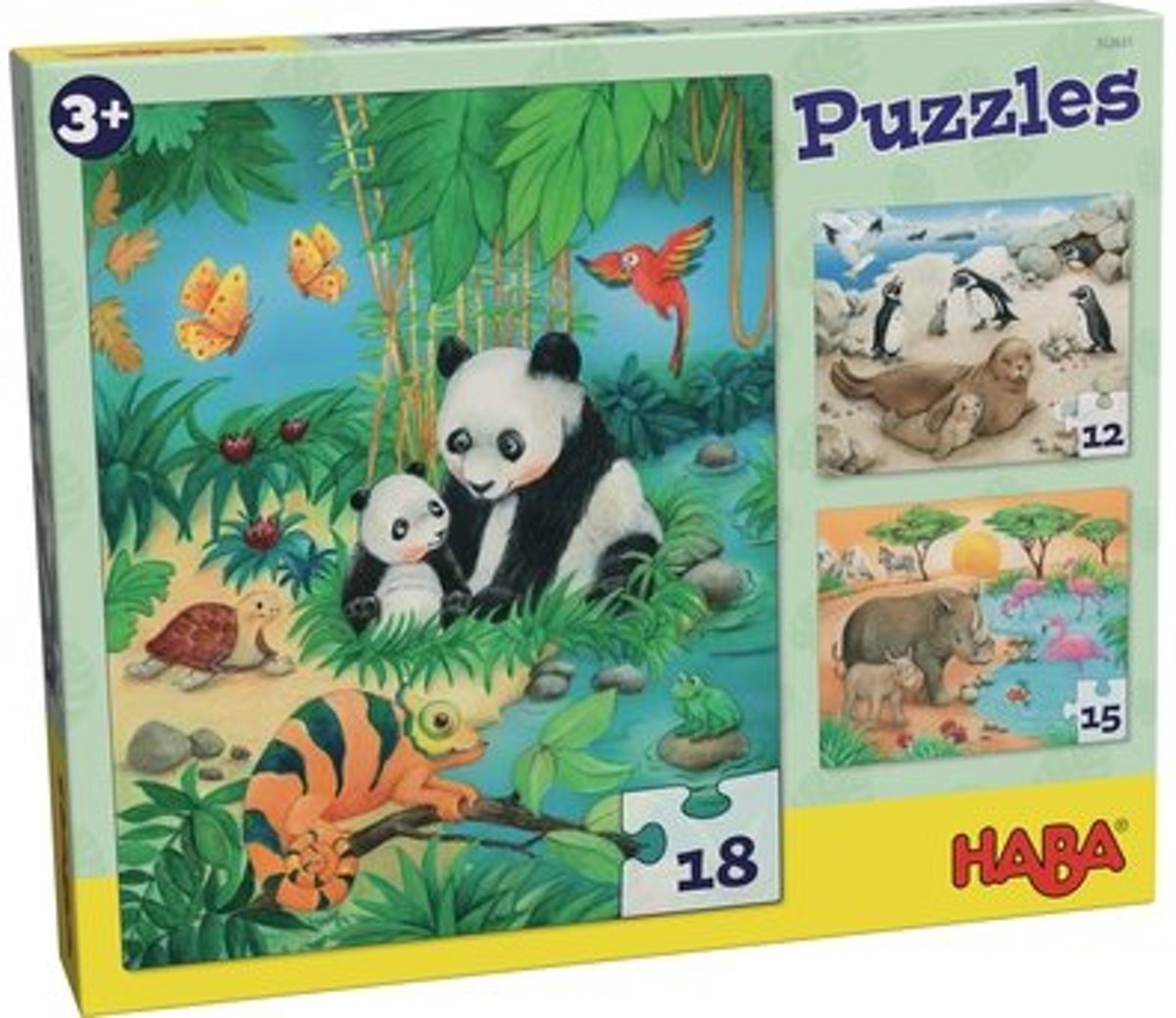 Puzzles Tierfamilien. 3 Motive