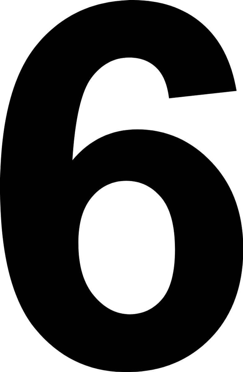 Cijfer Sticker - Zwart - 5CM - Container sticker - 3 Stuks - 6