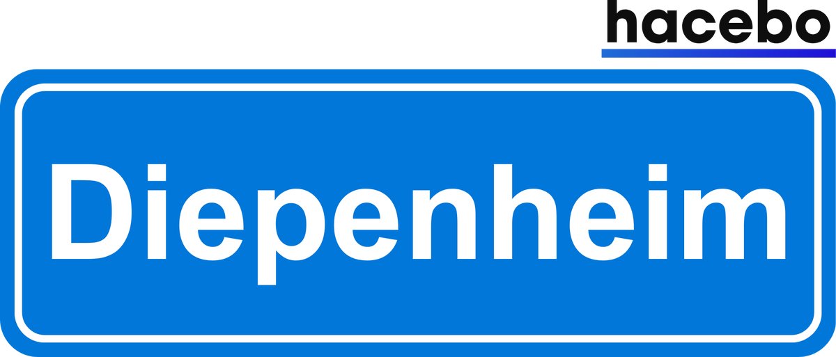 Hacebo - Plaatsnaam Sticker - 29x10 CM - Diepenheim sticker - Verkeersborden sticker - grappige cadeaus - Diepenheim