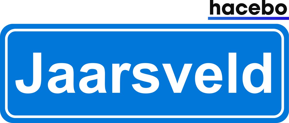 Hacebo - Plaatsnaam Sticker - 29x10 CM - Jaarsveld sticker - Verkeersborden sticker - grappige cadeaus - Jaarsveld