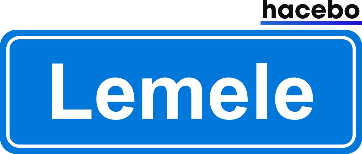 Hacebo - Plaatsnaam Sticker - 29x10 CM - Lemele sticker - Verkeersborden sticker - grappige cadeaus - Lemele