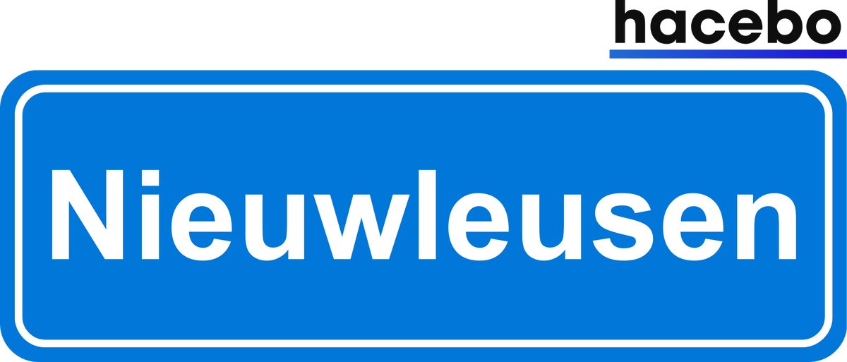 Hacebo - Plaatsnaam Sticker - 29x10 CM - Nieuwleusen sticker - Verkeersborden sticker - grappige cadeaus - Nieuwleusen