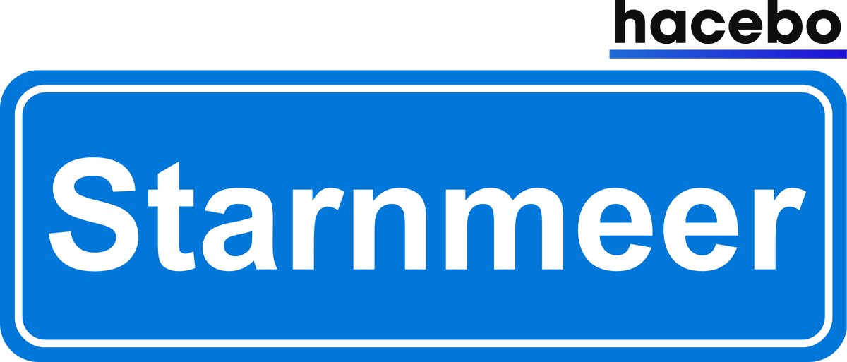 Hacebo - Plaatsnaam Sticker - 29x10 CM - Starnmeer sticker - Verkeersborden sticker - grappige cadeaus - Starnmeer