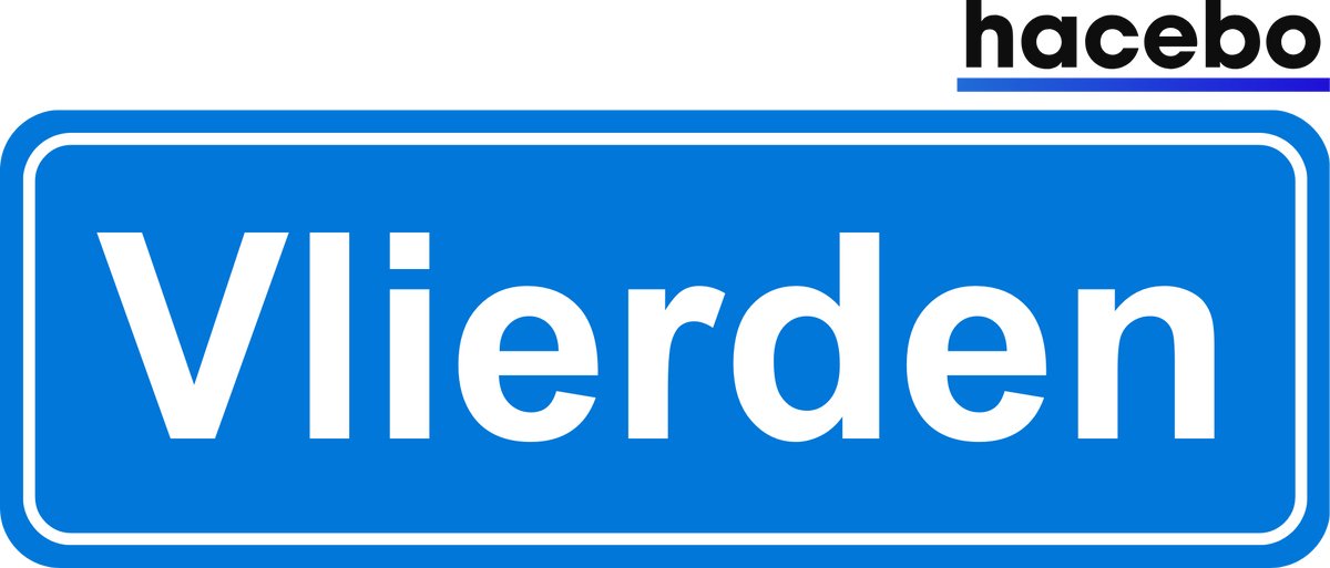 Hacebo - Plaatsnaam Sticker - 29x10 CM - Vlierden sticker - Verkeersborden sticker - grappige cadeaus - Vlierden