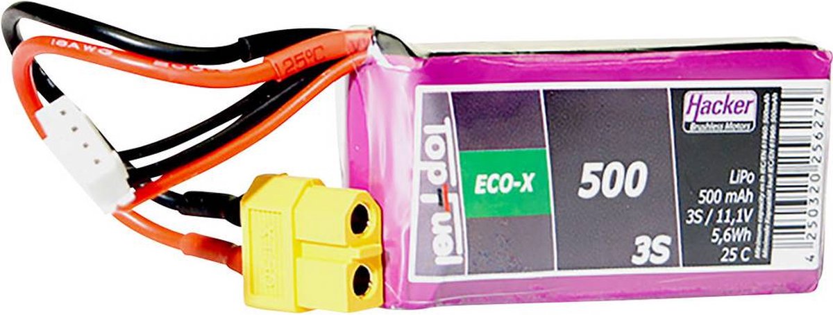 Hacker LiPo accupack 11.1 V 500 mAh Aantal cellen: 3 25 C Softcase XT60