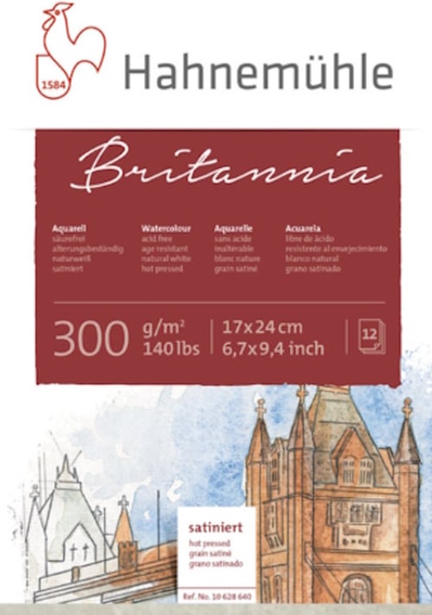 Hahnemuhle Aquarelblok Britannia 300 gram cold pressed 24 x 32 cm