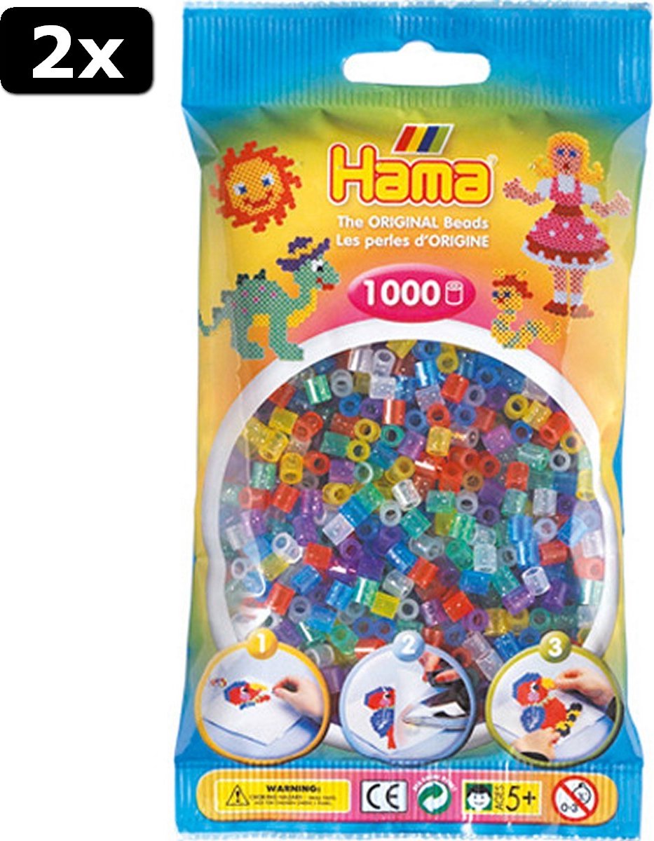 2x Hama 2670054 Strijkkralen 1000 Stuks Glitter