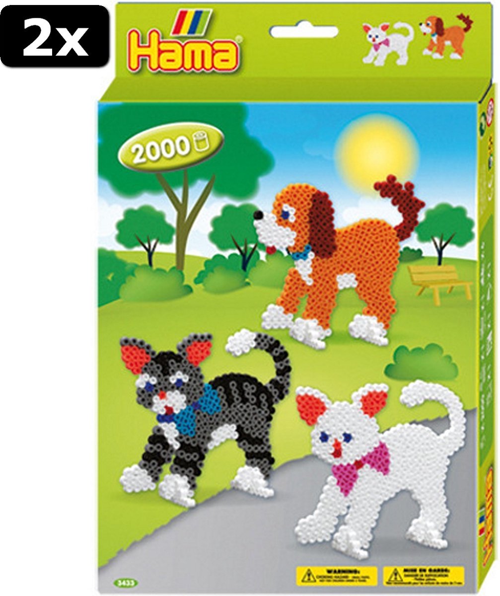 2x Hama Dog And Cats 2000stuks