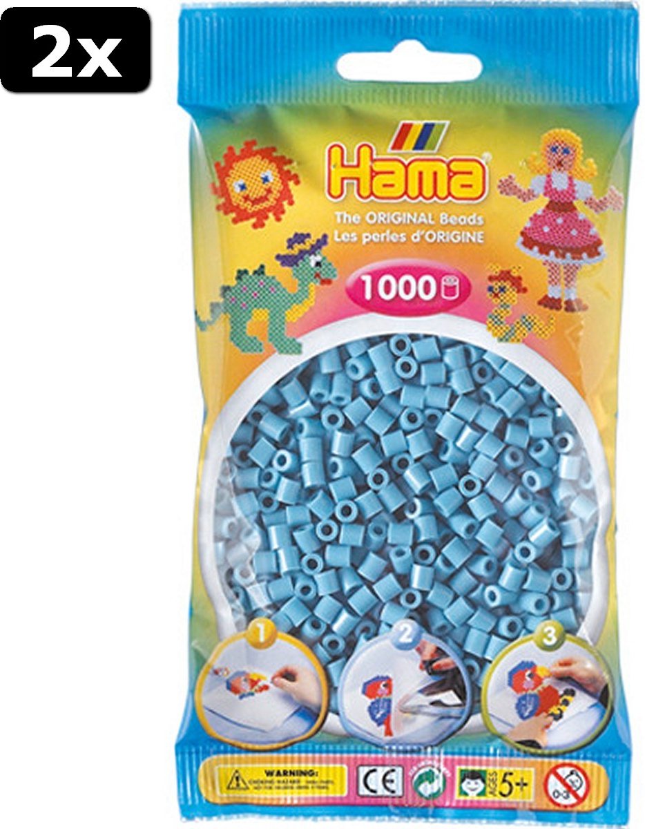 2x Hama Strijkkralen 1000 Stuks Turquoise