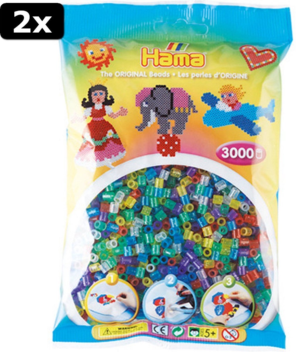 2x Hama Strijkkralen 3000 Stuks Glitter