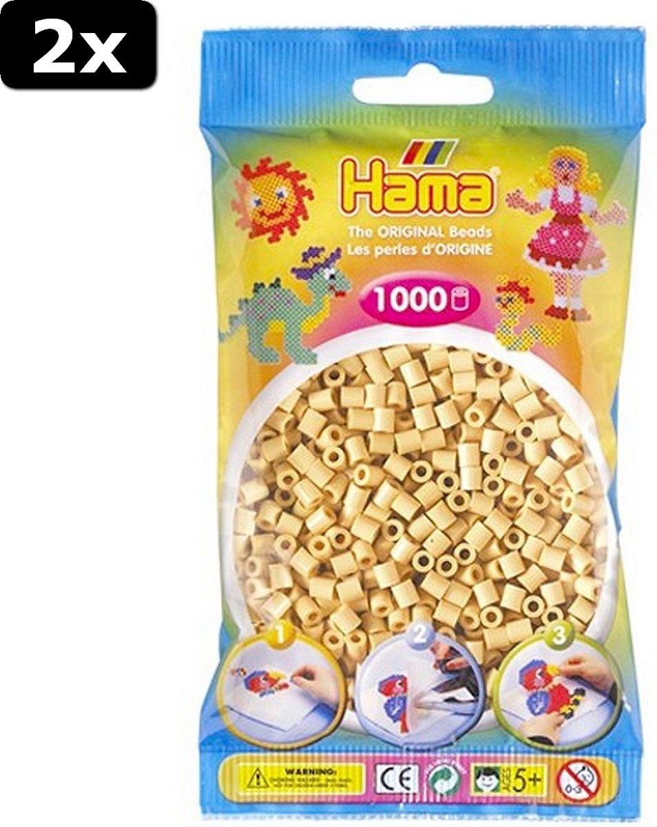 2x Hama Strijkkralen Beige 1000 Stuks