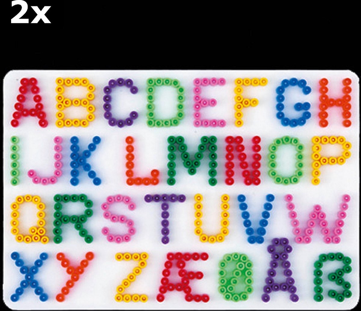 2x Hama Strijkkralen Grondplaat Letters Wit