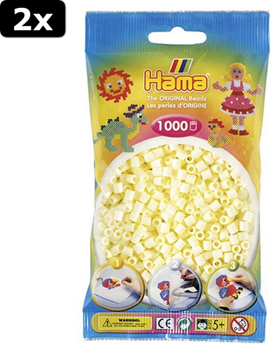 2x Hama Strijkkralen Ivoor Kleur 1000 Stuks