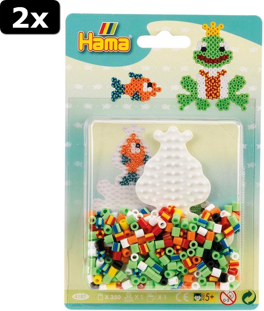 2x Hama Strijkkralen Kikker en Vis Set 350 Stuks