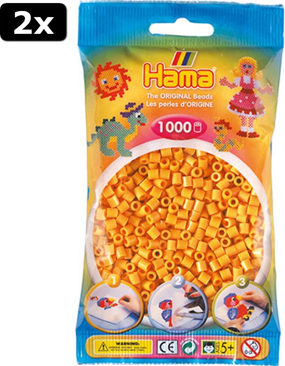 2x Hama Strijkkralen Winnie The Pooh Geel 1000 Stuks