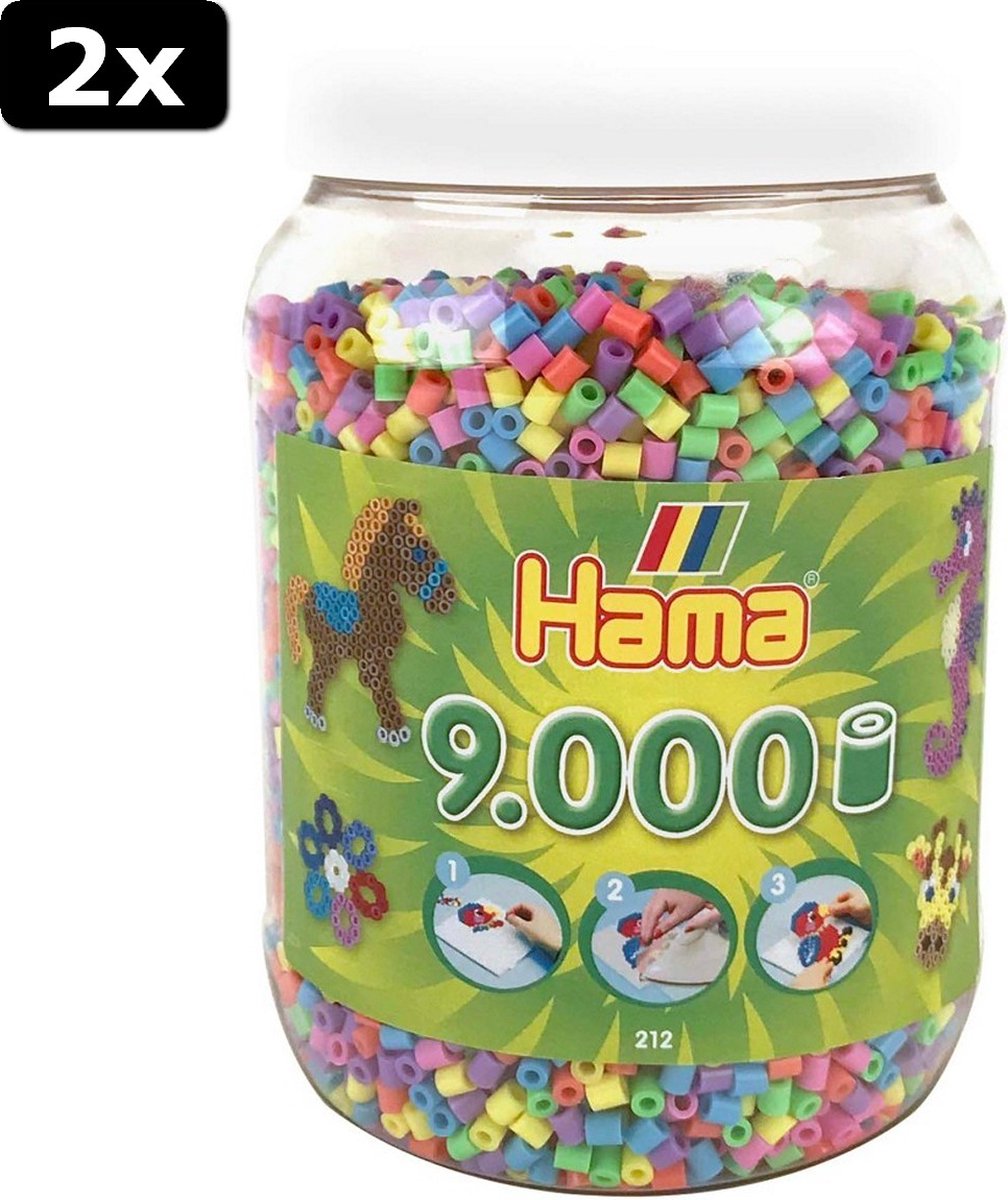 2x Hama Strijkkralen in Pot 9000 Stuks Pastel