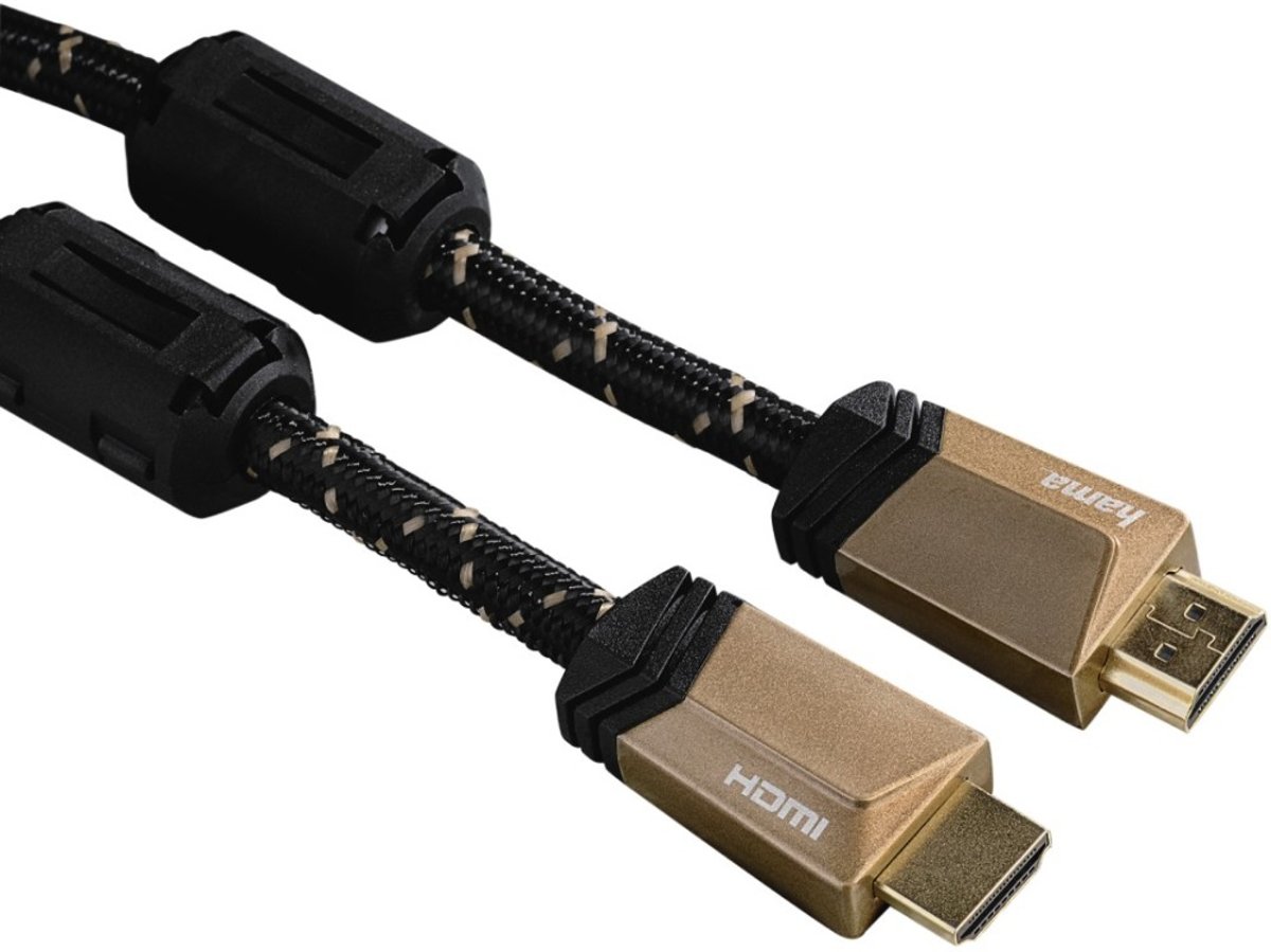 Hama - Hama Premium HDMI™-kabel Met Ethernet Conn. - Conn. Ferriet Metaal 1,5 M - Altijd Garantie