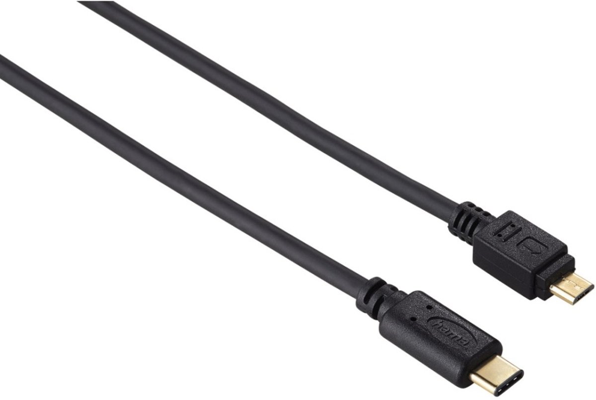 Hama - Hama USB-C-kabel USB 2.0 USB-C-stekker – Micro-USB-stekker 480 Mbit/s 0,75m - Altijd Garantie