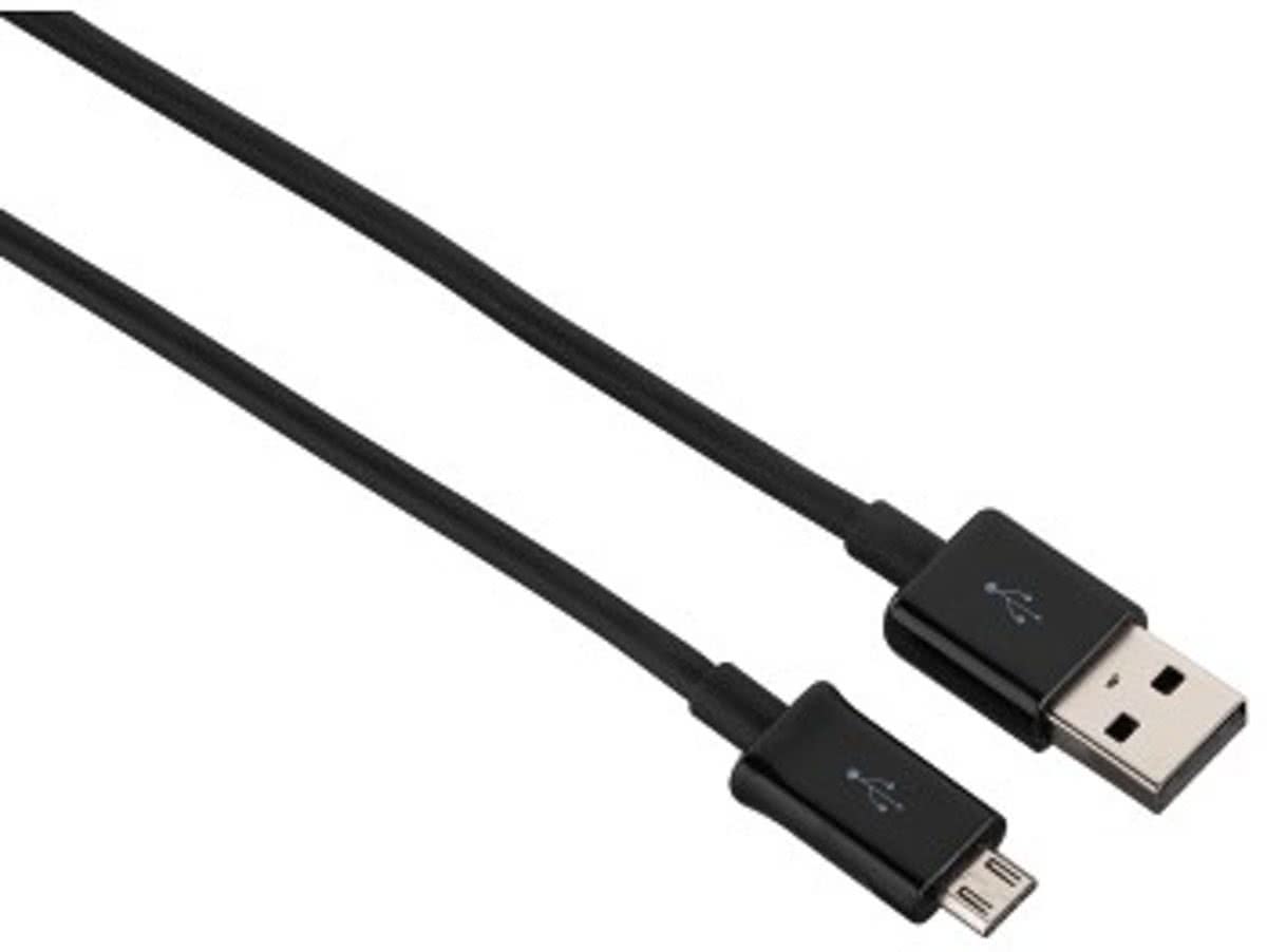 Hama 0.9m USB2.0-A/micro USB2.0-B 0.9m USB A Micro-USB B Mannelijk Mannelijk Zwart USB-kabel