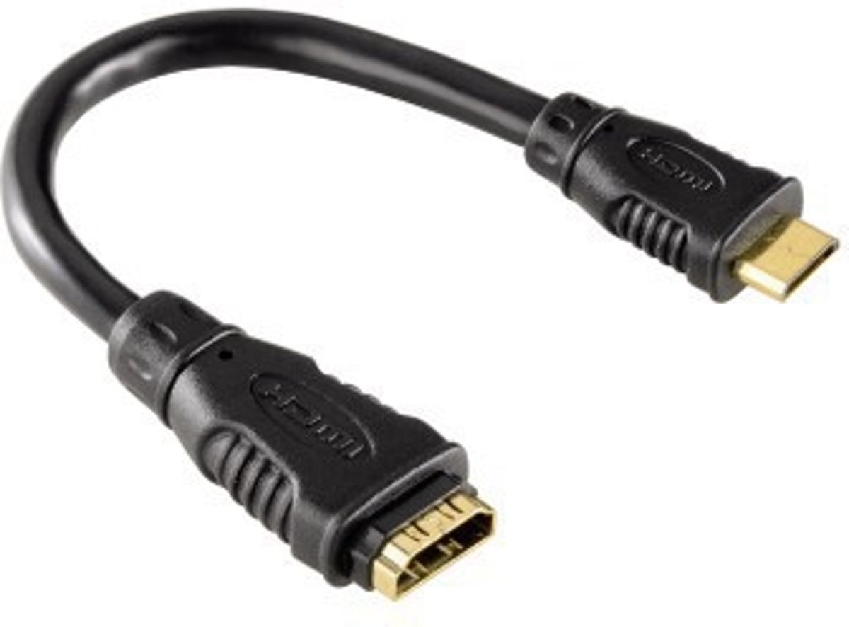 Hama 00083257 Mini-HDMI M HDMI F Zwart kabeladapter/verloopstukje