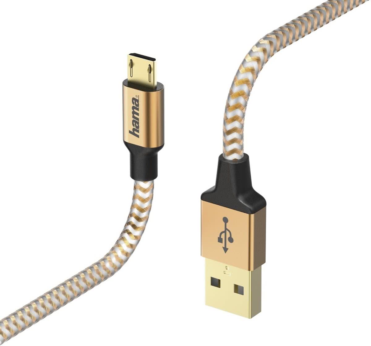 Hama 00178287 1.5m USB A Micro-USB B Mannelijk Mannelijk Oranje USB-kabel