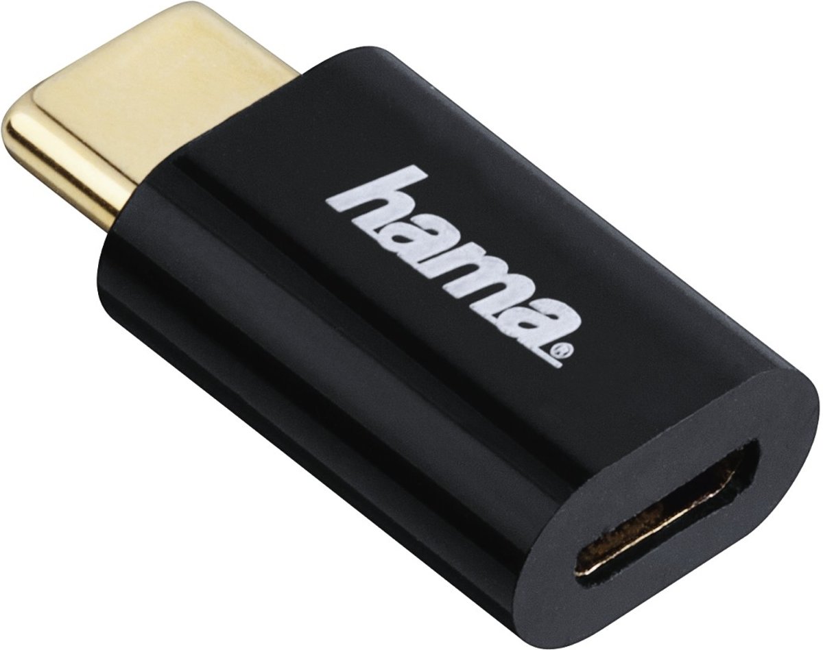 Hama 00178399 kabeladapter/verloopstukje Micro USB USB-C Zwart