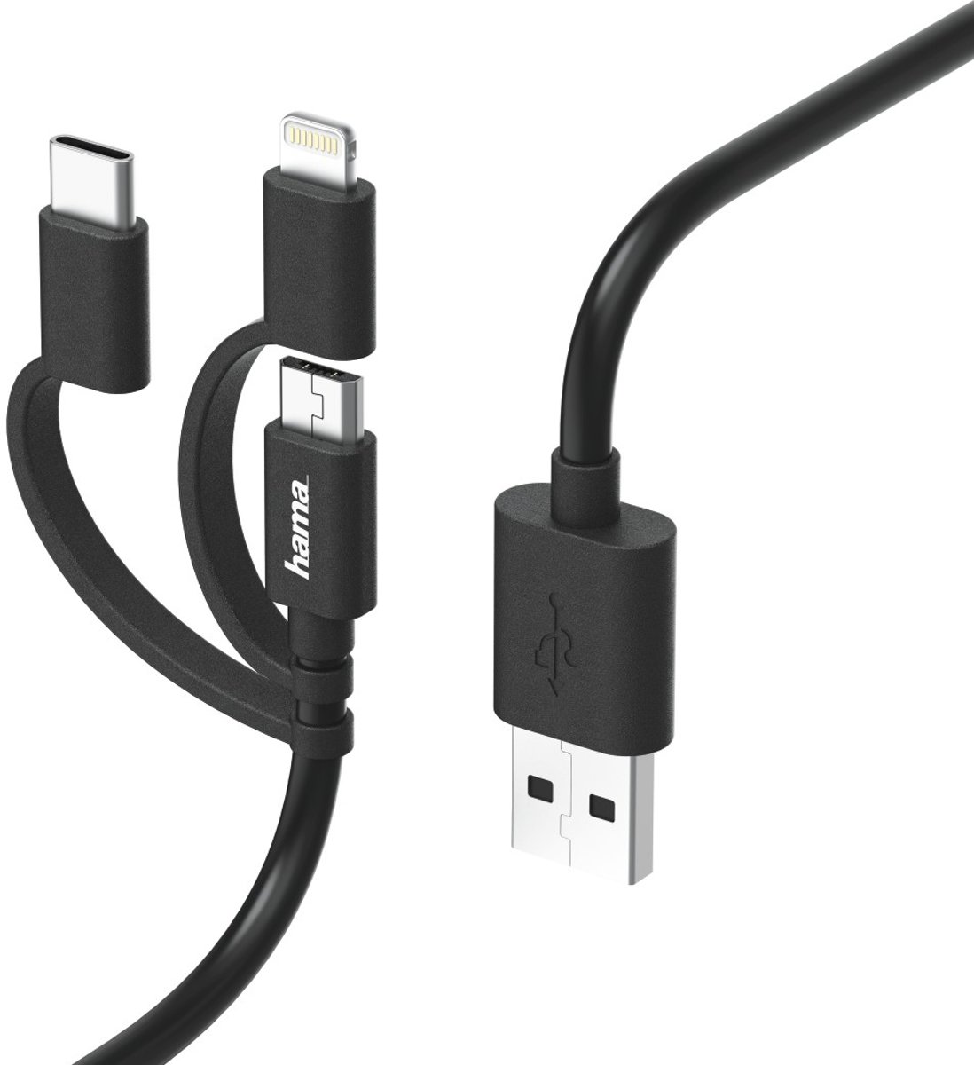 Hama 00183225 USB-kabel 1,8 m USB C Micro-USB A Mannelijk Zwart