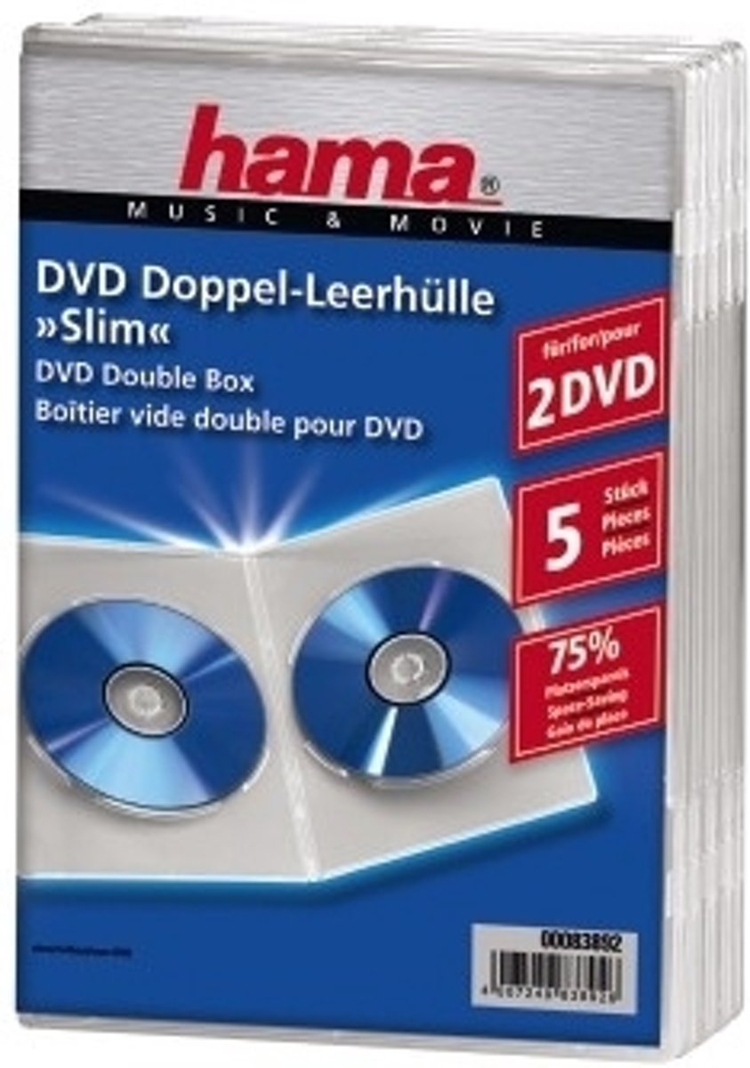 Hama 04783892 Dvd Slim Box - 5 stuks / Transparant