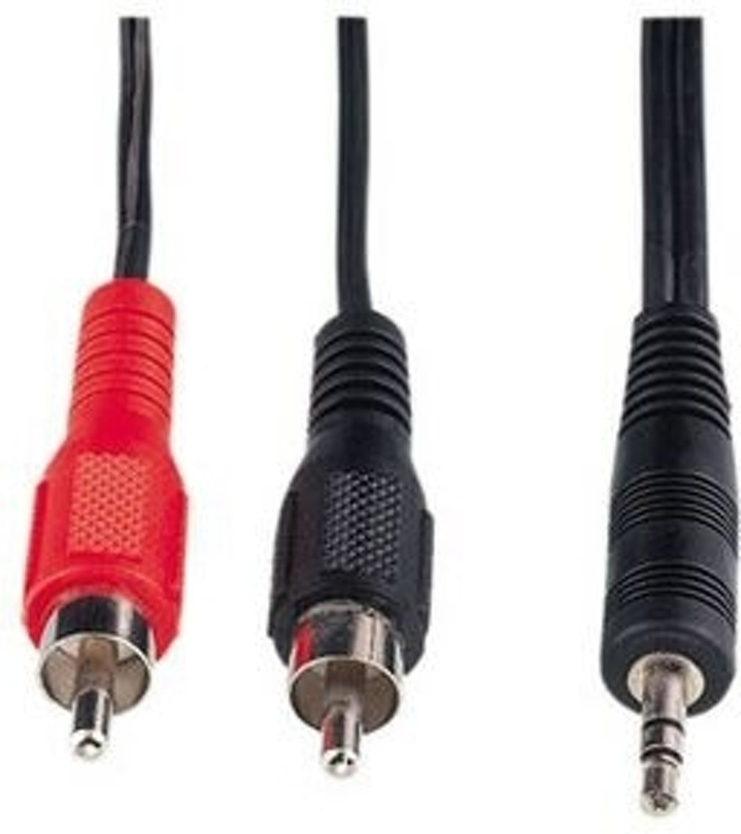 Hama 2 RCA Male Plugs - Stereo 3,5 mm Male Plug, 5 m 5m Zwart audio kabel