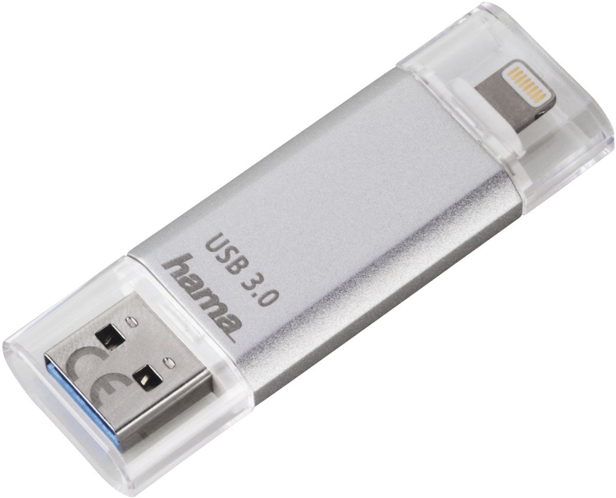 Hama 64GB Save2Data USB flash drive USB Type-A / Lightning 3.0 (3.1 Gen 1) Zilver