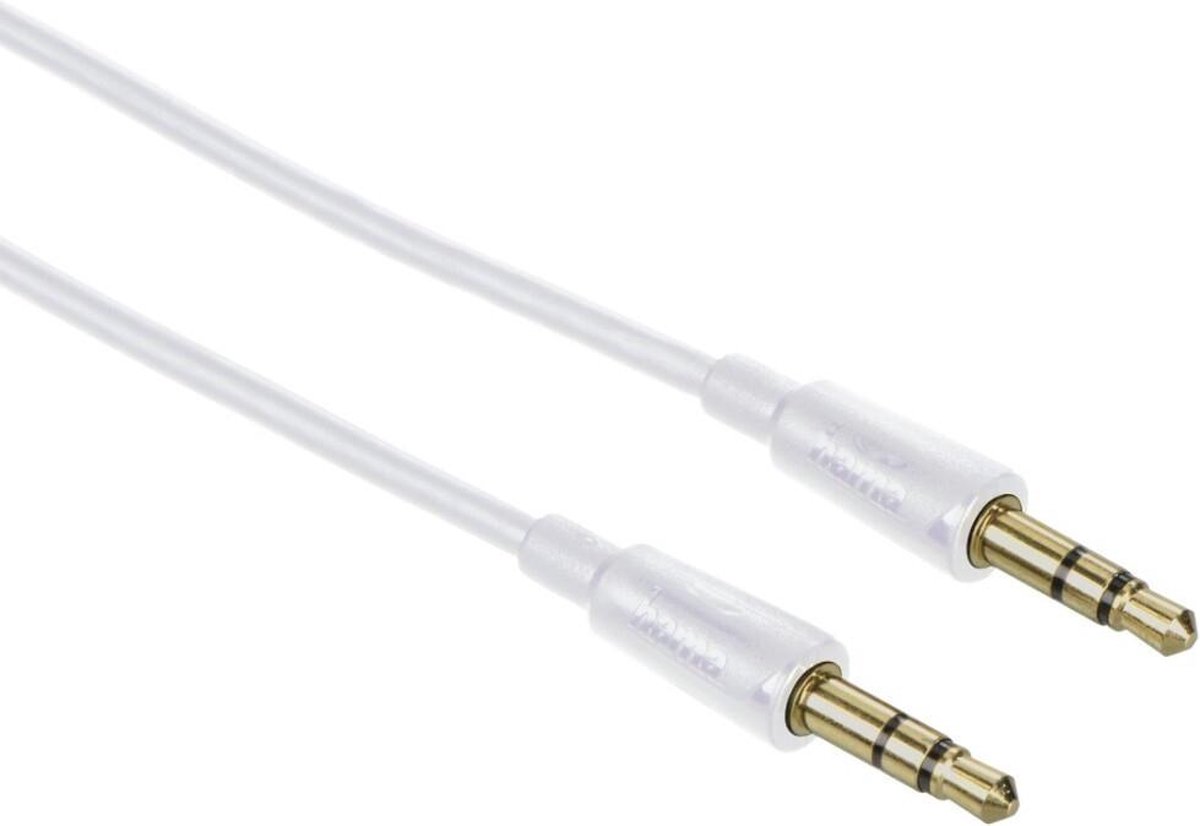 Hama Audiokabel 3,5-mm-jack Stekker-stekker Stereo 0,5 M Wit