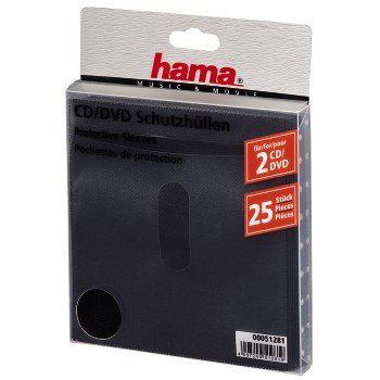 Hama Cd Rom Beschermhoesjes voor 25 stuks - Zwart