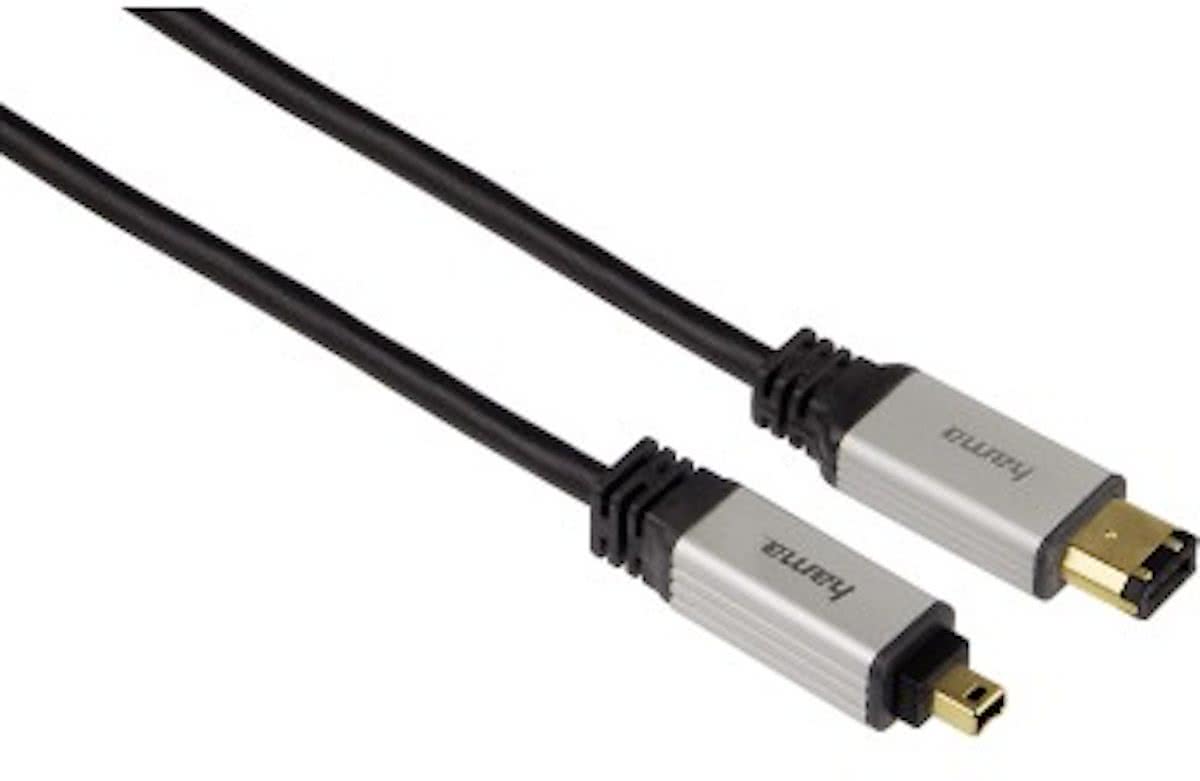 Hama FireWire Cable, 4-pin IEEE1394a Plug - 6-pin Plug, 2 m