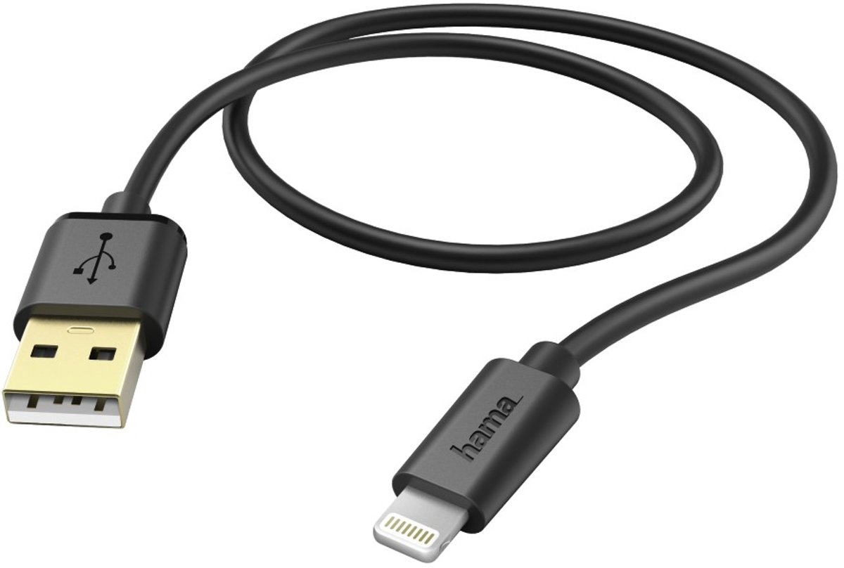 Hama Laad-/datakabel USB-lightning iPhone / iPod / iPad - Zwart - 1,5m