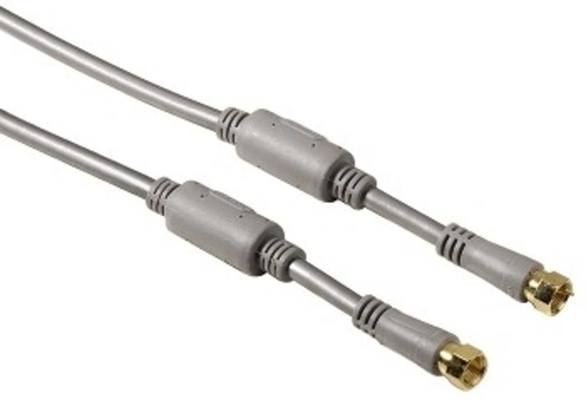 Hama Satellite Connection Cable, F-plug - F-plug, 100 dB, 3 m 1.5m F-Male Plug F-Male Plug Zilver coax-kabel