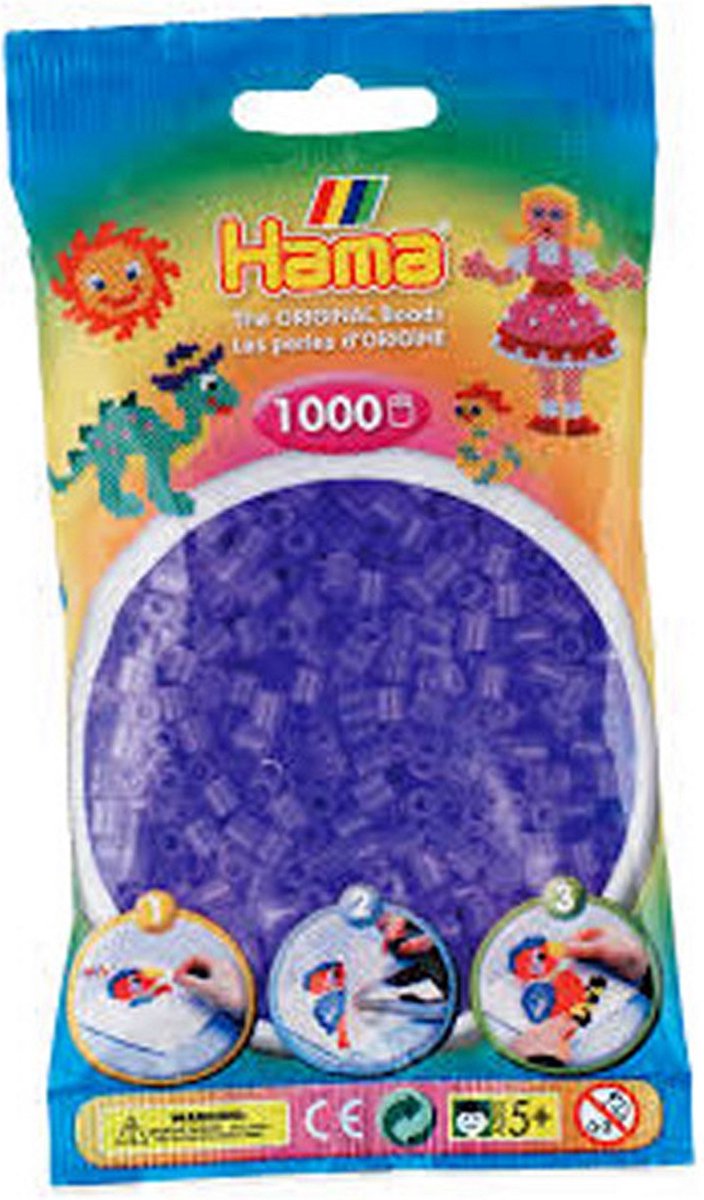 Hama Strijkkralen 1000 Lila Transparant