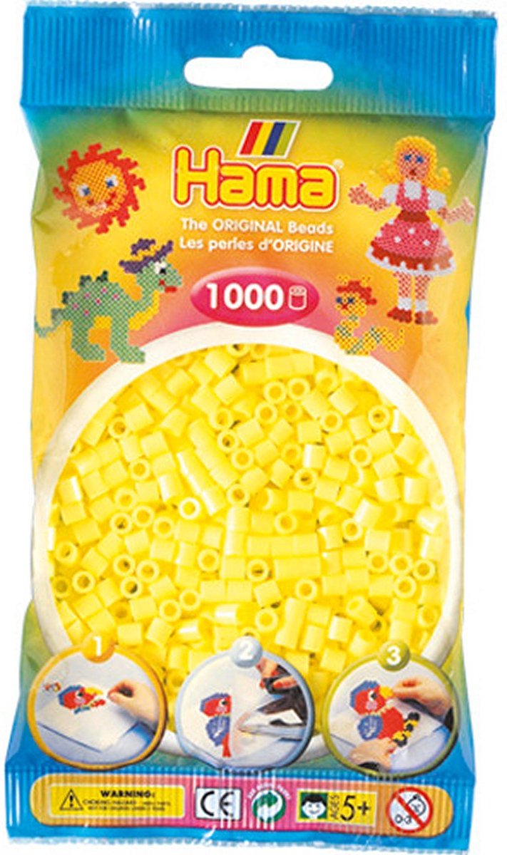 Hama Strijkkralen 1000 Stuks Geel Pastel