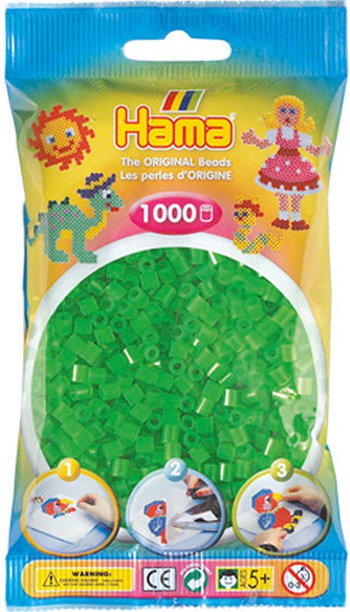 Hama Strijkkralen 1000 Stuks Groen Neon