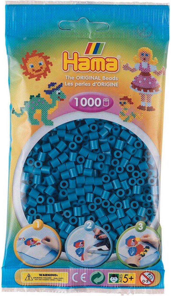 Hama Strijkkralen 1000 Stuks Petroleum Blauw