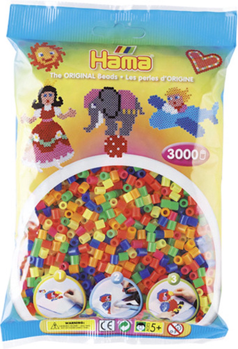 Hama Strijkkralen 3000 Stuks Neon