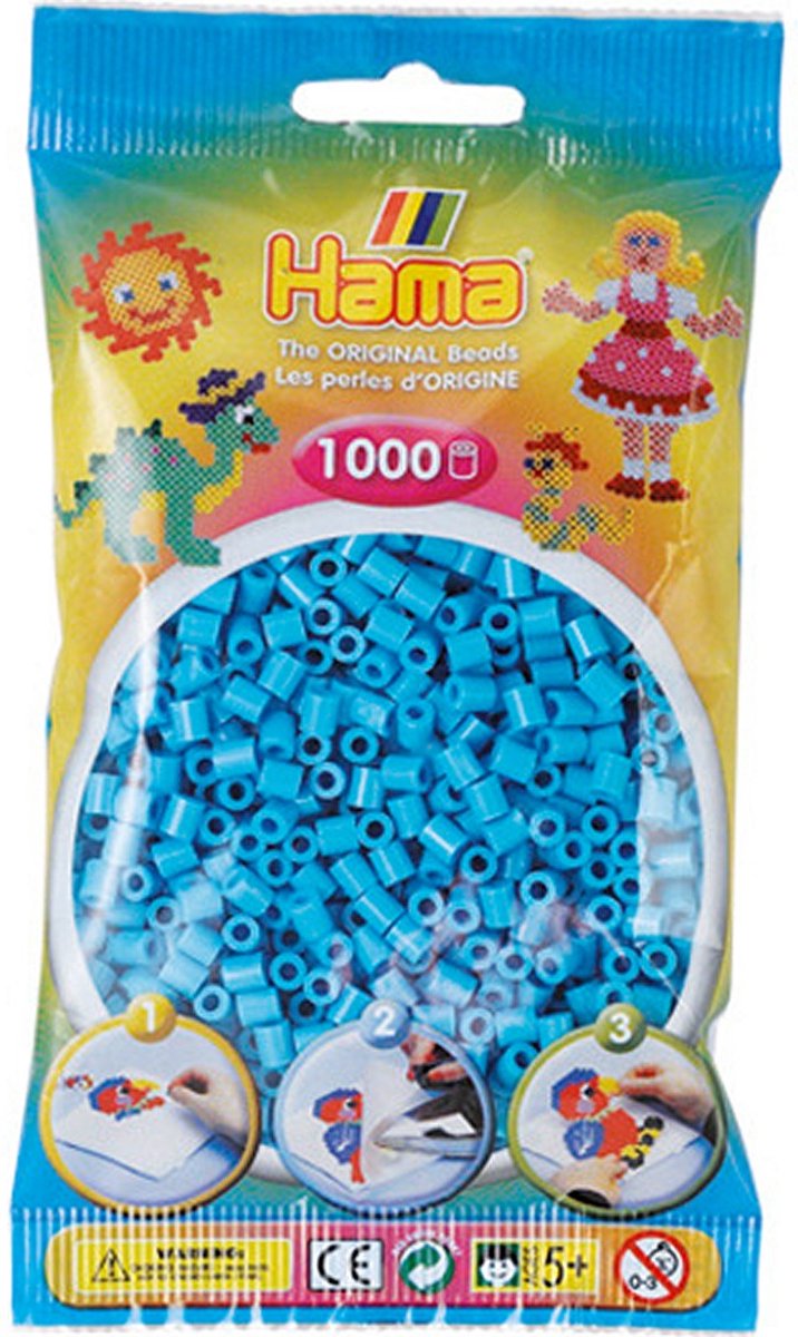 Hama Strijkkralen Azuur Blauw 1000 Stuks