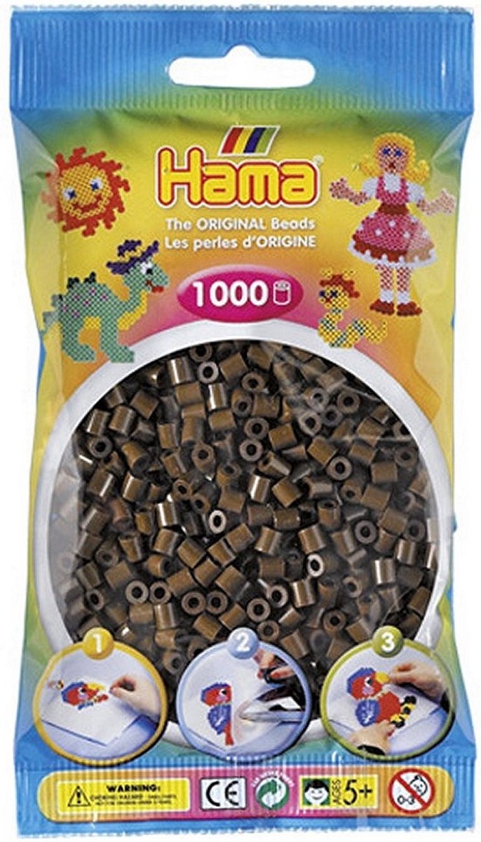 Hama Strijkkralen Chocoladebruin 1000 Stuks