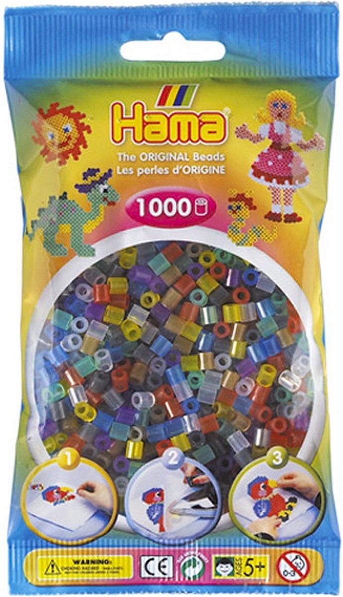 Hama Strijkkralen Doorzichtige Kleuren Mix 1000 Stuks